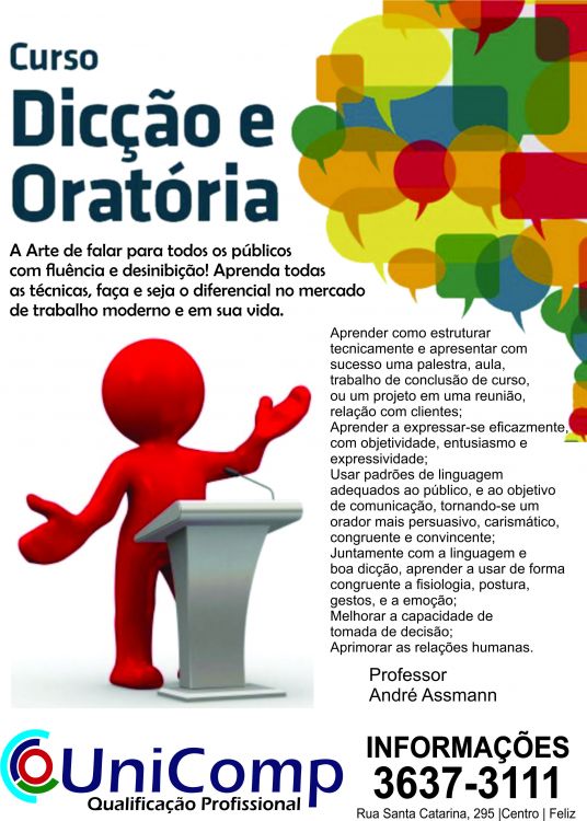 UNICOMP PROMOVE CURSO DE DICÇÃO E ORATÓRIA
