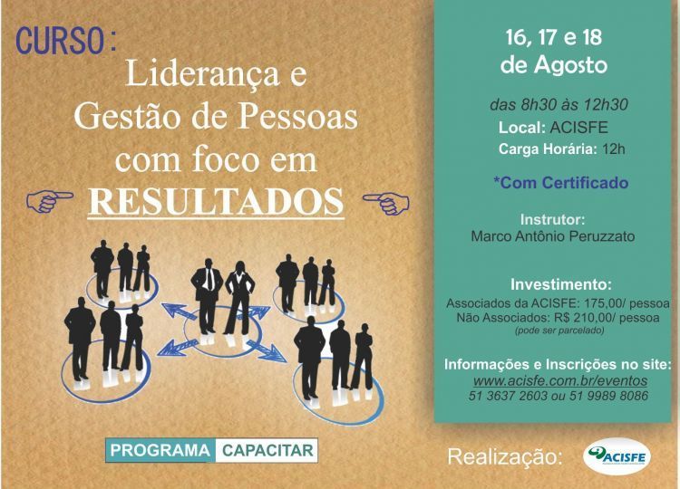 Curso LIDERANÇA E GESTÃO DE PESSOAS COM FOCO EM RESULTADOS está com novas datas! 