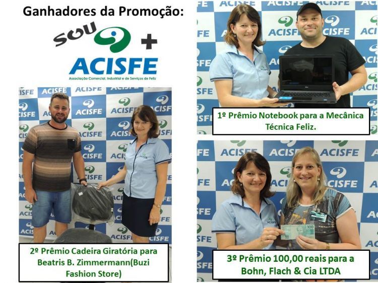 Promoção SOU + ACISFE divulga ganhadores