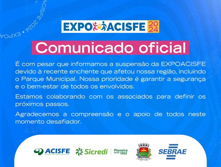 Comunicado sobre a EXPOACISFE 